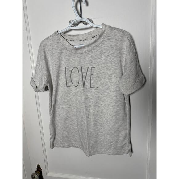 Rae Dun Gray Boxy Short Sleeve Graphic Love T-shirt Women's Size Small - Picture 6 of 6